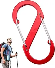 Fizepgo Carabiner Clip - Locking S Carabiner Hook - Aluminum Alloy, Multifunctional Key Holder for Outdoor Hiking, Travel, Backpacking
