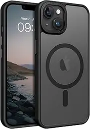 BENTOBEN Case for iPhone 13, iPhone 14, Compatible with Magsafe Skin-Friendly Touch Magnetic Slim Full-Body Protective, Scratch-Resistant, Classic Hybrid Cover for iPhone 14/13 6.1 inch, Black