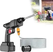Portable Cordless Pressure Washer, 6-in-1 Adjustable Nozzle 600 PSI High Pressure Water Washer,Jet Power Washer Cleaning Gun for Car, Driveway, Patio, Fence, Home (12000mah)
