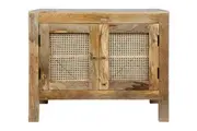 Byron Sideboard Buffet Cabinet Storage Hallway Table 2 Door Wood and RattanByron 2 Door Sideboard