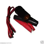 12V Battery Clip-On and Cigarette Lighter Socket Adapter - 6ft Length Cable
