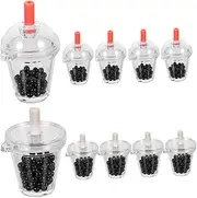 [TEMPNAP] Latte Cup Keychain Set Milk Tea Charms Diy Jewelry Making Kit Key Chain Making Craft Findings