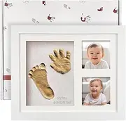 Inkless Baby Keepsake Frame-Hand and Foot Printing Kit, Baby Name Engraved, Gender Neutral Baby Announcement Gifts, Baby Newborn Must Haves,Perfect New Mom Gifts, Baby Shower Essentials for Girls Boys