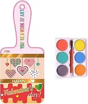 Fuuxtci Valentine's Day Watercolour Paint Set - Watercolour Paint Set for Children, Educational Drawing Set for Toddlers - 6 Colour Painting Set for Children, Educational, Washable Drawing Set for