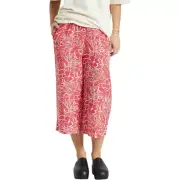 Brixton Aloha Red Indo Linen Wide Leg Pant Size S NWT Vacation Beachy Botanical