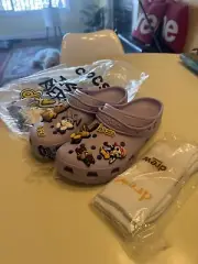 New Drew House x Justin Beiber x Crocs Classic Clog - Sz 13 - Lavender + Socks