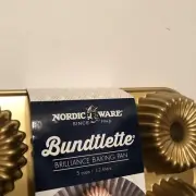 Nordic Ware Anniversary Bundtlette Cast Aluminum Pan Gold Silver