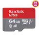 SanDisk 64GB 64G microSDXC Ultra【140MB/s】SDXC U1 C10 SDSQUAB-064G 手機記憶卡