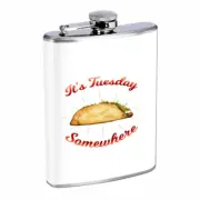 Taco Tuesday Em1 Flask 8oz Stainless Steel Hip Drinking Whiskey