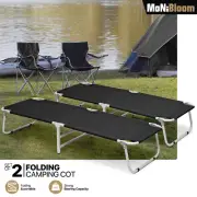 2 Pcs Foldable Oxford Military Cot Reclinable Portable Sleeping Bed w/Carry Bag