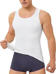 [TAILONG] Compression Shirts for Men Shapewear Slimming Body Shaper Waist Trainer Vest Workout Tank Tops Abdomen Undershirts