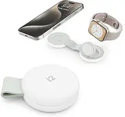 Twelve South Butterfly SE 2-in-1 Qi2 Foldable Wireless Charger for iPhone and Airpods, Whte
