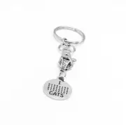 I Love Cats Charm Keychain, Love Gift, Binary Code, Computer Programmer