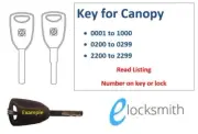 Key for Carryboy Canopy & Hard Top Keys Cut - SEE LISTING