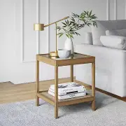 33301 Hayes Solid Wood Nightstand, Bedside, End or Side Table in Light Brown Woo