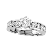 1.5 CT. T.W. Natural Diamond Engagement Ring in Solid 14K White Gold