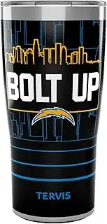 Tervis Traveler NFL Los Angeles Chargers - Slogan Triple Walled Insulated Tumbler Travel Cup Keeps Drinks Cold & Hot, 20oz, Stainless Steel