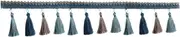 Nishiyuenyi Polyester Fringe Lace Trim, 3.5" Wide, Polyester Long Fringe Chain for Crafts and Quilting, Blue, as described