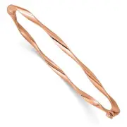 10K Rose Gold Polished Hinged Bangle