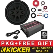 KICKER 600W CVX102 10" CAR AUDIO SUB PACKAGE+DS18 CLASS D MONO AMP+8AWG KIT