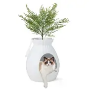 Costway Smart Plant Cat Litter Box Odor Remove Electronic Sterilization Hidden Cat Litter Box Furniture