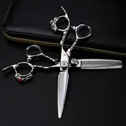 Hair Cutting Scissors, 6 Inch Professional Steel Upscale Scissor Ring Cutting Barber Haircut Thinning Shears Hairdresser Scissors Set