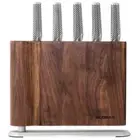 6pc Global Uku Stainless Steel Paring/Bread Knife w/ Storage Block Set Walnut