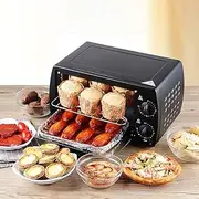 Mini Oven Electric Oven Cooking Grill, Bake, Toast Grill Toaster Oven with 60 Mins Timer and Double Glass Door Easy to Clean (Size : 220V British Standard)