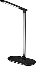 Ruhnjyg Study Lamps for Desk - Table Light with Wireless Charger - USB Rechargeable Reading Light, Adjustable Lighting Folding Modern Decor Phone Charger for Study Room Dorm Office