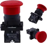 ZB2-BE102C P172 220V 10A Red NC 22mm Emergency Stop Mushroom Push Button Switch XB2-ES542 Control Electrical Starter Switch (Size : 1NC)