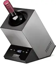 [Caso] WineCase One Inox Design Wine Cooler for One Bottle, Temperature Range from 5-18°C, for Bottles up to 9 cm Diameter, Sensor Touch Operation, Stainless Steel Housing, Small