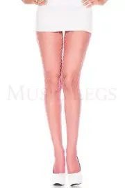 Women's, Mini Diamond Net Spandex Pantyhose. Music Legs 9030 B.Pink