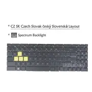 Czech Slovak Keyboard for MSI Crosshair 15 B12U / 15 C12V / 15 R6E B12U, Backlit