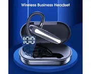 YYK-530 Wireless Earphone Ear Hook Long Battery Life Digital Display Stereo Sound Bluetooth-compatible 5.1 Earbud for Running-Black