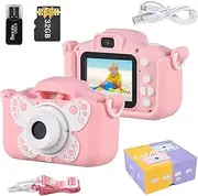 Daseeme X7 Kids Camera Digital Camera 1080P Video Camera for 20MP Dual Lens 2.0 Inch IPS Screen Built-in Battery Cute Photo Frames Interesting Games with 32GB Memory Card USB Card Reader