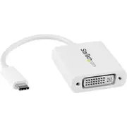 StarTech.com USB C to DVI Adapter - White - Thunderbolt 3 Compatible - 1920x1200 - USB-C to DVI Adapter for USB-C devices such a