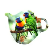 Tea Bag Holder Spoon Rest Lorikeet Native Australia Bird Bottlebrush Flora NEW