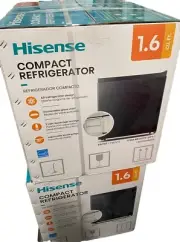 Hisense Black Mini Fridge- Compact Refrigerator, 1.6 CU.FT. - Adjustable, NEW