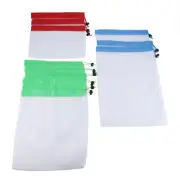High-quality Polyester Spliced Mesh Cloth Bag Set 3 Small Red + 6 Medium Green +