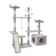 Tree Scratching Post Scratcher Tower Condo House Grey 135cm