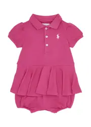Polo Ralph Lauren Kids Logo-embroidered Piqué Cotton Babygrow - Pink - 6 Months (6 Months) 6 MONTHS (6 months)