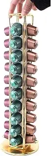 [SEVENLINE] Coffee Pod Holder Stand Compatible With Nespresso Original Pods Carousel Storage Rack Capsules Organizer For 40 Capsules (Gold)