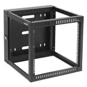 NavePoint Wall Mount Server Rack with Hinged Back, 4-Post 24” Deep, Rear Swing