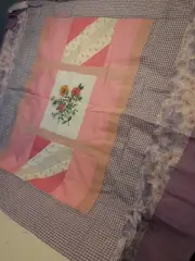 Quilt Patch Top Purple Pink Floral Easter Spring Colors