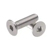 Hex Socket Flat Countersunk Head Bolts Screws, M8 x 30mm 100pcs, 304 Stainless Steel Metric Hexagon Coarse Threaded Machine Fully Thread Allen SUS