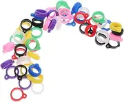 jojofuny 50pcs Adjustable Lost Silicone Rubber Ring Holder for Keys Pens Pendants Versatile Multi Color Keychain Rings Durable Lanyard Bands for Daily Use Sports