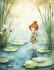 Decorative Paper, Mixed Media, Junk Journaling, fairy pond, junk journal kit.