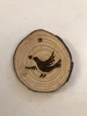 2.5” Hand Burned Pyrography Ornament “Peace Dove”