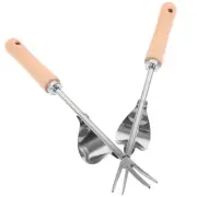 2 Pcs Grass Hook Stainless Steel Weeder Aerating Tool Gardening Set