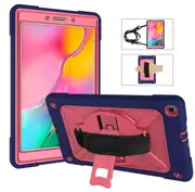 C-Robot Tablet Case Rugged Heavy Duty Shockproof Stand Cover For Samsung Galaxy Tab A 8.0 T290/T295(2019)-Navy&RoseRed